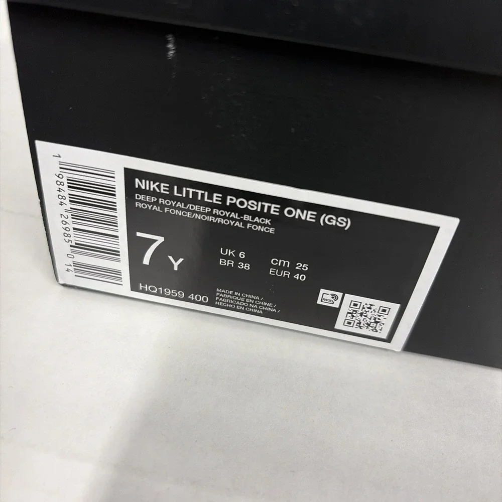 100% authentic NIKE Little POSITE ONE (GS) 7Y Royal blue black BRAND NEW
